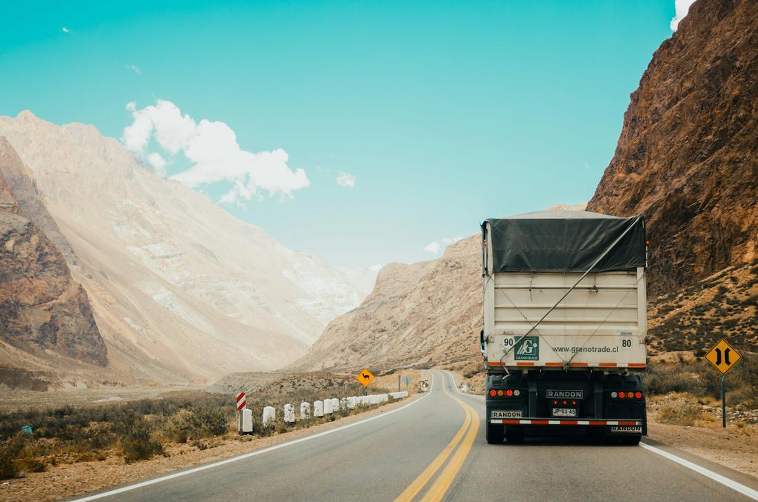 Truck on a mountain road